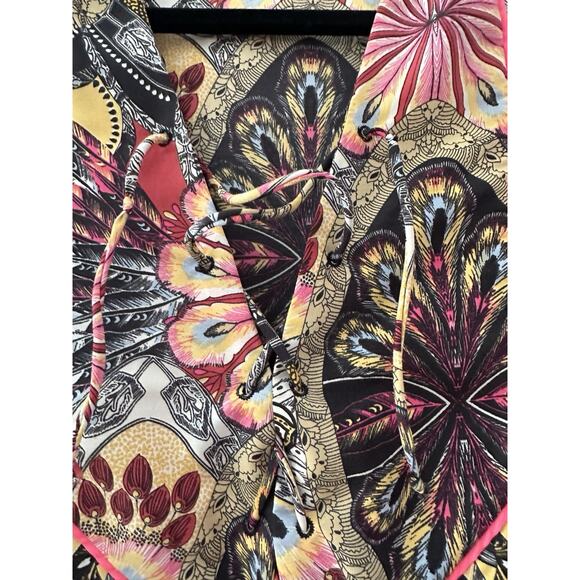 Sandro Womens Floral Print Tie Closure Maxi Dress Multi Colored Size 1 - Picture 9 of 16